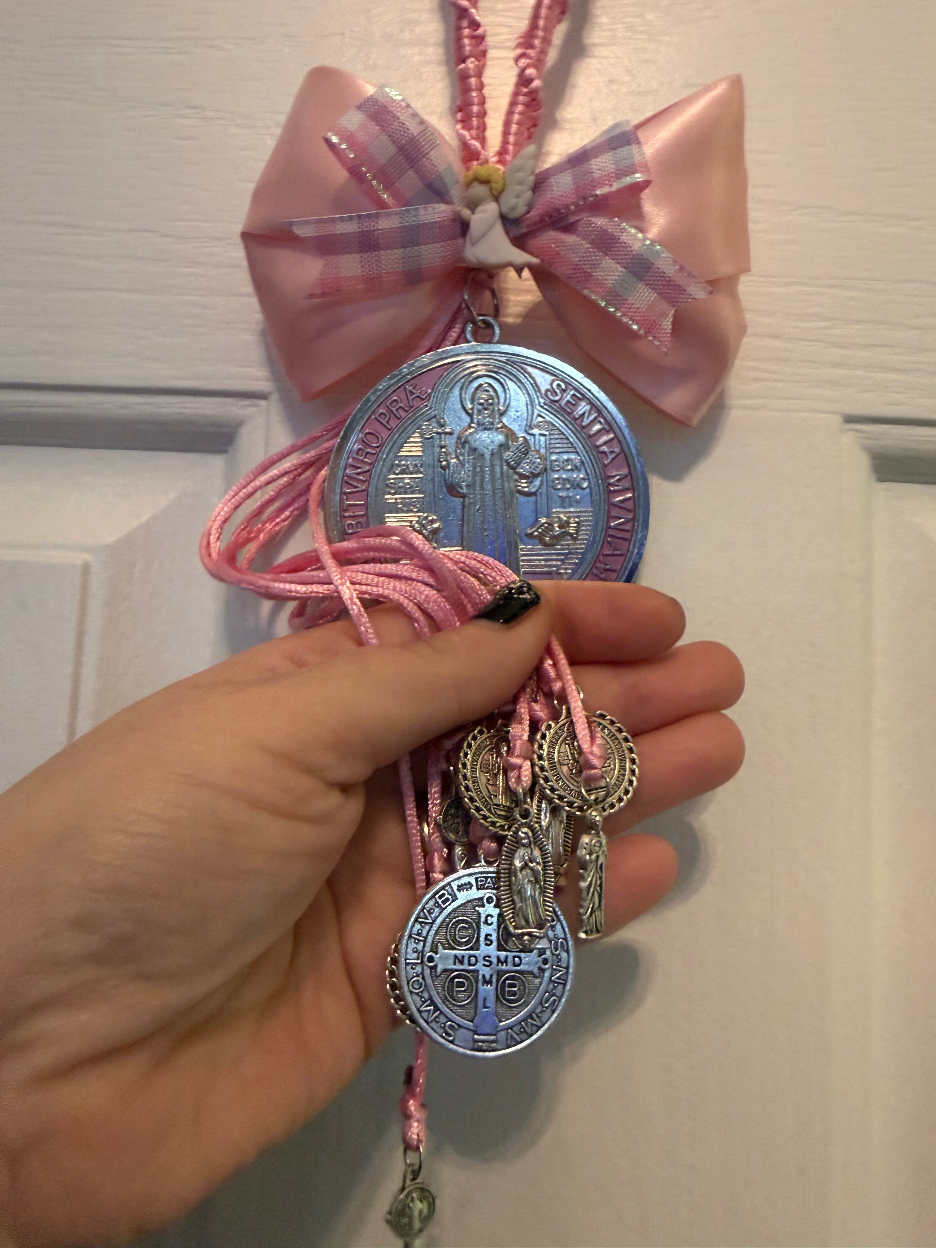 Blessed Saint Benedict Medal – Pastel colors (Girls’ Room)