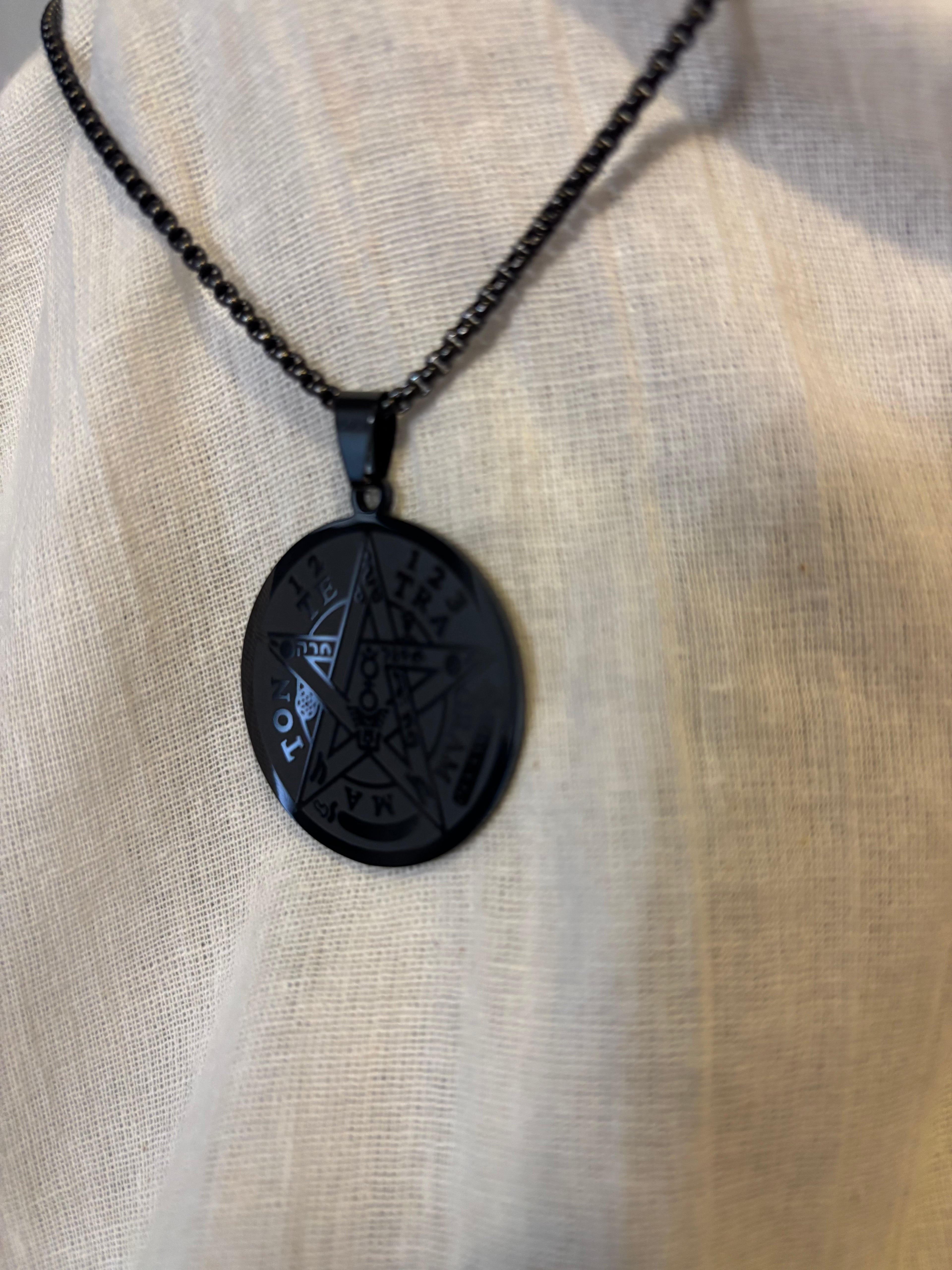 Tetragrammaton Protective Necklace - Charcoal